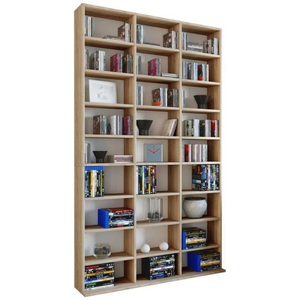 VCM, Holz CD DVD Standregal Bücherregal Medienregal Raumteiler Deko Regal Megosa XL Holz CD DVD Standregal Bücherregal Medienregal Raumteiler Deko Regal Megosa XL, MID.YOU Standregal in eichefarbe 102/183/18 (23) cm eichefarben , 'Megosa Maxi' _ Holzwerkstoff , 24 Fächer , 102x183x18 (23) cm , melaminharzbeschichtet,melaminharzbeschichtet,Nachbildung,Nachbildung , 000657007808