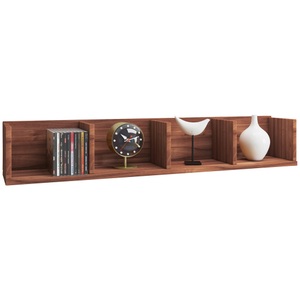 VCM, Holz Wandregal Hängeregal Wandboard Regal Honsa Holz Wandregal Hängeregal Wandboard Regal Honsa, VCM - Holzregal hängend | platzsparendes Regal Maße: H. 15 x B. 97 T. 17 cm Elegantes Aufbewahrungsregal Bücherregal Wandboard -, One Size, Kühles Braun