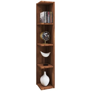 VCM, Holz Eckregal Stand Aufbewahrung Standregal Bücherregal Deko Regal Honsa Holz Eckregal Stand Aufbewahrung Standregal Bücherregal Deko Regal Honsa, VCM - Holzregal stehend | platzsparendes Regal Maße: H. 97 x B. 15 T. 17 cm Elegantes Aufbewahrungsregal Bücherregal Honsa, One Size, Kern-Nussbaum