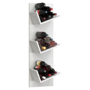 VCM, Holz Weinregal Flaschenregal Wandregal Wandboard Hängeregal Flaschen Wein Vinosi Holz Weinregal Flaschenregal Wandregal Wandboard Hängeregal Flaschen Wein Vinosi, VCM - Holzregal hängend | platzsparendes Regal Maße: 106 x B. 33 T. 26 cm Elegantes Aufbewahrungsregal Bücherregal Wandboard Wein, One Size, Weiss
