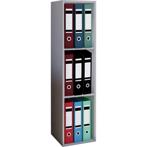 MID.YOU, MID.YOU Aktenregal 34/107/29 cm , Offas 3-Fach , Grau , Holzwerkstoff , 34x107x29 cm , melaminharzbeschichtet,Nachbildung , erweiterbar , 000657011411, VCM - Holz Büro Stand Regal Bücher Ordner Aktenregal Ordnerregal Bücherregal Offas 3f, One Size, Taubengrau