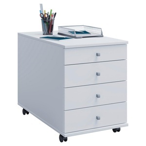 MID.YOU, MID.YOU Rollcontainer in weiß 42/57/75 cm , 'Lona Maxi' _ Kunststoff , 42x57x75 cm , melaminharzbeschichtet,Nachbildung , 000657014056