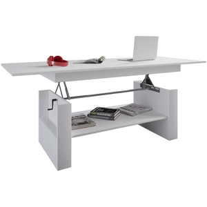 MID.YOU, MID.YOU Couchtisch in holzwerkstoff 65/115/52,5 cm , Kobila , Weiss , 115x52.5 cm , melaminharzbeschichtet,Nachbildung , Stauraum, ausziehbar, höhenverstellbar , 000657016704, VCM - Holz Wohnzimmertisch Kobila höhenverstellbar ausziehbar, One Size, Weiss