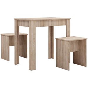 MID.YOU, MID.YOU Tischgruppe in holzwerkstoff sonoma eiche , Esal L , 80x75 cm , melaminharzbeschichtet,Nachbildung , 000657017602, VCM - Holz Essgruppe Bank Küchentisch Esstisch Set Tischgruppe Tisch Bänke Esal L, 80cm, Sonoma-Eiche