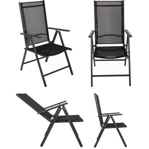 VCM, Set Aluminium Gartenstuhl Alu Hochlehner Balkonstuhl Camping Klappstuhl (4 Stück) Set Aluminium Gartenstuhl Alu Hochlehner Balkonstuhl Camping Klappstuhl (4 Stück), VCM - Set Aluminium Gartenstuhl Alu Hochlehner Balkonstuhl Camping Klappstuhl (4 Stück), One Size, Anthrazit
