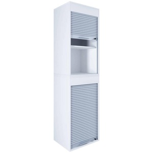 VCM, Holz Büroschrank Aktenschrank Rollladen Rollladenschrank Schrank Ordner AktosXL Holz Büroschrank Aktenschrank Rollladen Rollladenschrank Schrank Ordner AktosXL, Rolladenschrank Aktos XL, 4 Ordnerhöhen, abschliessbar, Bügelgriff, B 500 x T 400 x H 1860 mm, Holz, weiss