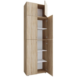 MID.YOU, MID.YOU Aktenschrank 70/223/39 cm , Lona , Sonoma Eiche , Holzwerkstoff , 70x223x39 cm , melaminharzbeschichtet,Nachbildung , 000657025102, VCM - XXL Büroschrank mit 5 Fächern und einem Aufsatz | moderner Aktenschrank Drehtüren Maße ca. H. 223 x B. 70 T. 39 cm ? Lona 5-Fach, One Size, Braun Medium