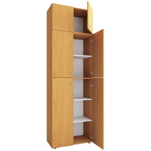 MID.YOU, MID.YOU Aktenschrank 70/223/39 cm , Lona , Buchefarben , Holzwerkstoff , 70x223x39 cm , melaminharzbeschichtet,Nachbildung , 000657025103, VCM - XXL Büroschrank mit 5 Fächern und einem Aufsatz | moderner Aktenschrank Drehtüren Maße ca. H. 223 x B. 70 T. 39 cm ? Lona 5-Fach, One Size, Buche