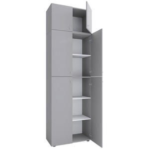 MID.YOU, MID.YOU Aktenschrank 70/223/39 cm , Lona , Grau , Holzwerkstoff , 70x223x39 cm , melaminharzbeschichtet,Nachbildung , 000657025104, VCM - XXL Büroschrank mit 5 Fächern und einem Aufsatz | moderner Aktenschrank Drehtüren Maße ca. H. 223 x B. 70 T. 39 cm ? Lona 5-Fach, One Size, Taubengrau