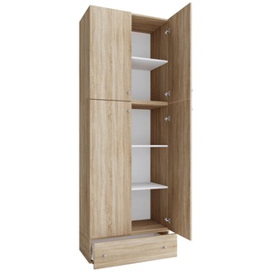 MID.YOU, MID.YOU Aktenschrank 70/200/39 cm , Lona , Sonoma Eiche , Holzwerkstoff , 1 Schubladen , 70x200x39 cm , melaminharzbeschichtet,Nachbildung , 000657025106, VCM - XXL Büroschrank mit 5 Fächern und einer Schublade | moderner Aktenschrank Drehtüren Maße ca. H. 200 x B. 70 T. 39 cm ? Lona 5-Fach, One Size, Sonoma-Eiche