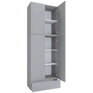 MID.YOU, MID.YOU Aktenschrank 70/200/39 cm , Lona , Grau , Holzwerkstoff , 1 Schubladen , 70x200x39 cm , melaminharzbeschichtet,Nachbildung , 000657025108, VCM - XXL Büroschrank mit 5 Fächern und einer Schublade | moderner Aktenschrank Drehtüren Maße ca. H. 200 x B. 70 T. 39 cm ? Lona 5-Fach, One Size, Taubengrau