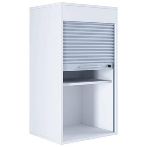 VCM, Holz Büroschrank Aktenschrank Rollladen Rollladenschrank Schrank Ordner Aktos L Holz Büroschrank Aktenschrank Rollladen Rollladenschrank Schrank Ordner Aktos L, Rolladenschrank Aktos L, 2 Ordnerhöhen, abschliessbar, Bügelgriff, B 500 x T 400 x H 930 mm, Holz, weiss