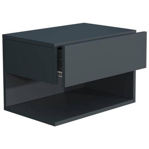 VCM, Holz Wandschublade Nachtschrank Wandboard Schublade Konsole Nachttisch Usal XL 45 cm Holz Wandschublade Nachtschrank Wandboard Schublade Konsole Nachttisch Usal XL 45 cm, VCM - Nachtschrank | Wandschublade Wandboard Nachttisch Maße ca. H. 30 x B. 45 T. 32 cm Usal XL cm, 45cm, Anthrazit