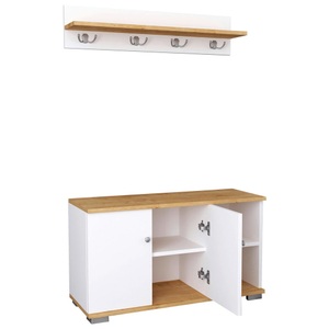 VCM, 2-tlg. Holz Sitzbank Schuhschrank Schuhregal Garderobe Dielenmöbel Gados L 2-tlg. Holz Sitzbank Schuhschrank Schuhregal Garderobe Dielenmöbel Gados L, VCM - 2-tlg. Holz Sitzbank Schuhschrank Schuhregal Garderobe Dielenmöbel Gados L, 90cm, Bronze