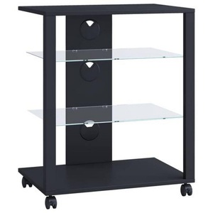 MID.YOU, MID.YOU Tv-rack , Folas , Schwarz , Holzwerkstoff , 60x70x41 cm , melaminharzbeschichtet,Nachbildung , Kabeldurchlass , 000657031603, VCM - Hifi Holz Möbel | Rack Schrank Phono Regal mit Rollen 2 Glasböden Maße: H. 70 x B. 60 T. 41 cm Mediaregal Folas, Schwarz,