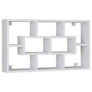 VCM, Holz Wandregal Hängeregal Regal Bücherregal Wandboard Deko Board Opila Holz Wandregal Hängeregal Regal Bücherregal Wandboard Deko Board Opila, VCM - Holzregal hängend | platzsparendes Regal Maße: H. 48 x B. 85 T. 16 cm Elegantes Aufbewahrungsregal Bücherregal Wandboard -, 85cm, Weiss