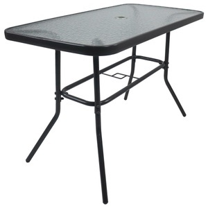 Ambia Garden, Ambia Garden Gartentisch 110/55/70 cm , 917593 Gartentisch 110Cm , Anthrazit , Metall, Glas , 55x70 cm , Struktur , wetterfest , 000657036402