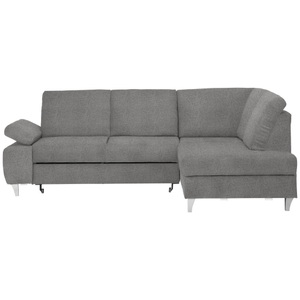 Cantus, Cantus Ecksofa in flachgewebe grau , Norwalk -Exklusiv- , 255x186 cm , 00081200531N