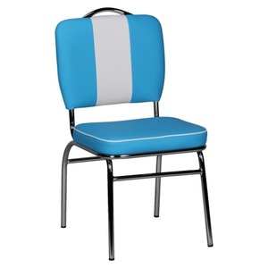 WOHNLING, Wohnling Barhocker »ELVIS«, MID.YOU Stuhl in matt , Elivis , Blau, Weiss , Kunststoff , Streifen , 47x90x45 cm , poliert,matt , 000850006903