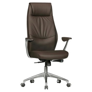 AMSTYLE, Amstyle Chefsessel »Oxford 1«, MID.YOU Chefsessel in braun , Oxford 1 , Metall , Kombination Echtleder/Lederlook , 67x117x58 cm , poliert,poliert , Wippfunktion, Wippmechanik mit Härtegradeinstellung , 000850013905