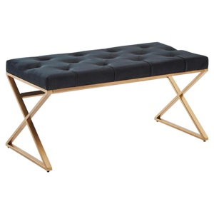 MID.YOU, MID.YOU Sitzbank in textil schwarz , Wohnling , 90x46x44 cm , lackiert,Samt , 000850049401, MID.YOU Sitzbank in textil schwarz , Wohnling , 90x46x44 cm , lackiert,Samt , 000850049401