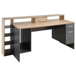 Livetastic, Livetastic Gaming tisch 182/70/91 cm in grau, eichefarben , Highscore 4 , Kunststoff , 70x91 cm , Dekorfolie,Nachbildung , 000887047302, Livetastic Gaming tisch 182/70/91 cm in grau, eichefarben , Highscore 4 , Kunststoff , 70x91 cm , Dekorfolie,Nachbildung , 000887047302