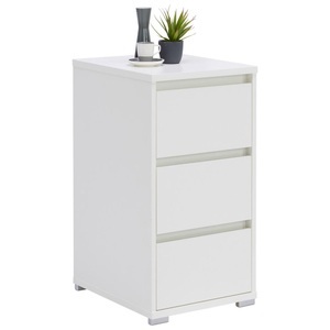 Carryhome, Carryhome Kommode 40/79/48 cm , Line , weiss , Holzwerkstoff , 3 Schubladen , 40x79x48 cm , Dekorfolie, Melamin,matt,Nachbildung , Beimöbel erhältlich,Beimöbel erhältlich,Beimöbel erhältlich , 000003003405, Carryhome Nachtkästchen in weiss , Line , Holzwerkstoff , 3 Schubladen , 40 cm , Dekorfolie, Melamin,Nachbildung , 000003003405