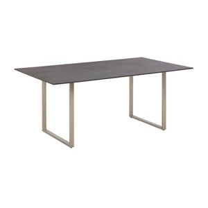 Amatio, Amatio Loungetisch , Girona , Edelstahlfarben, Dunkelbraun , Metall, Kunststoff , 90x68x158 cm , Bürstfinish,Dekorfolie , 000060000417, Amatio Gartentisch 158/90/68 cm , Girona , Edelstahlfarben, Dunkelgrau , Metall, Kunststoff , 90x68 cm , Bürstfinish,Dekorfolie , 000060000417