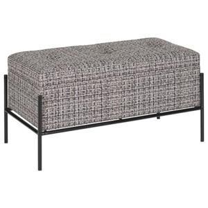Xora, Xora Hockerbank in metall, textil grau, schwarz , Leon , 80x40x43 cm , pulverbeschichtet,Leinenoptik , Truhe im Sitz , 000075001401, Xora Hockerbank in metall, textil grau, schwarz , Leon , 80x40x43 cm , pulverbeschichtet,Leinenoptik , Truhe im Sitz , 000075001401