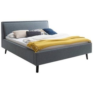 meise.möbel, meise.möbel Polsterbett, wahlweise mit Lattenrost und Bettkasten, Livetastic Polsterbett 180/200 cm in blau , Frieda , Textil , Esche , massiv , 180 cm , lackiert,Flachgewebe,Echtholz , 000101018506