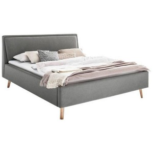 Novel, Novel - Bett FRIEDA_8096 - Textil - hellgrau - 180x200, Livetastic Polsterbett 180/200 cm in hellgrau , Frieda , Holz , Esche , 180 cm , gebeizt,Flachgewebe,Echtholz , individuelle Liegehärteeinstellung , 000101018542
