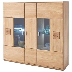 Naturoo, home24 Highboard Vilela I, Livetastic Highboard 150/141/38 cm , Bologna , Eichefarben , Metall , Eiche , massiv , 150x141x38 cm , geölt,Melamin,Echtholz, Nachbildung,Nachbildung , stehend , 000196082505