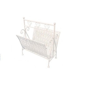 Ambia Home, Ambia Home Zeitungsständer , Xf39105 , weiss , Metall , Uni , 37x21x40 cm , antik , Tragegriffe , 0003490075, Ambia Home Zeitungsständer 37/21/40 cm , Xf39105 , Weiss , Metall , Uni , 37x21x40 cm , antik , Tragegriffe , 0003490075