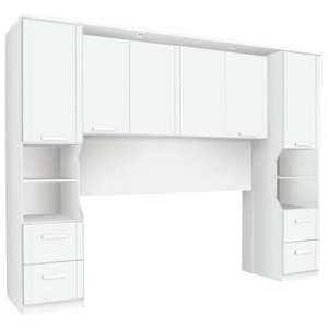 MID.YOU, MID.YOU Bettüberbau , Lindau , weiss , Holzwerkstoff , 2 Fächer , 4 Schubladen , 281x212x58 cm , bedruckt,Nachbildung , 000380074401, Rauch Möbel Bettüberbau , Lindau , Weiss , Holzwerkstoff , 2 Fächer , 4 Schubladen , 281x212x58 cm , bedruckt,Nachbildung , 000380074401