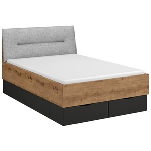 Stylife, Stylife Bett 120/200 cm in graphitfarben, grau, eiche artisan , Lima , Textil, Holzwerkstoff , 120 cm , Dekorfolie,Webstoff,Nachbildung , Über- und Sondergrössen erhältlich, gepolstertes Kopfteil, In verschiedenen Grössen erhältlich , 0003800852
