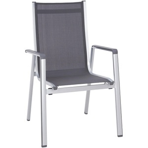 MWH, MWH Stapelsessel in metall, textil anthrazit, silberfarben , Elements , 64x98x69 cm , pulverbeschichtet,Netzbespannung , stapelbar, wetterbeständig , 001439000101, MWH Stapelsessel in metall, textil anthrazit, silberfarben , Elements , 64x98x69 cm , pulverbeschichtet,Netzbespannung , stapelbar, wetterbeständig , 001439000101
