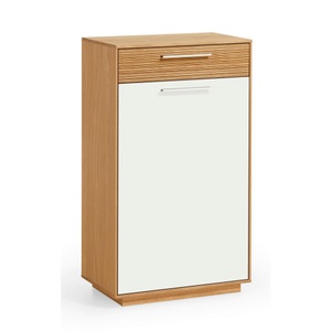 home24, home24 Kommode Loveno II, Novel Schuhschrank 60/103/37 cm , Loveno , weiss, Eichefarben , Metall , Eiche , furniert, massiv, teilmassiv , 60x103x37 cm , lackiert,Echtholz, Nachbildung , Typenauswahl , 001529007307