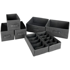 My Baby Lou, My Baby Lou Aufbewahrungsboxen-set , Sortierboxset 7Tlg. , Anthrazit , Textil, Karton , Uni , Vliesstoff , faltbar , 001635003701, My Baby Lou Aufbewahrungsboxen-set , Sortierboxset 7Tlg. , Anthrazit , Textil, Karton , Uni , Vliesstoff , faltbar , 001635003701
