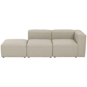 MAX WINZER, Max Winzer® 2-Sitzer »Lena«, (Spar-Set, 3 St.), Sofa-Set 06 aus 3 Sitz-Elementen, individuell kombinierbar, Max Winzer Ottomane in flachgewebe creme , Lena , Textil , Uni , 250x73x100 cm , Flachgewebe , Rücken echt , 001775007725