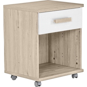 MID.YOU, MID.YOU Rollcontainer , Cariba , weiss, Eichefarben , Kunststoff , 1 Schubladen , 46x59x45 cm , Dekorfolie,Nachbildung , 001787033634, MID.YOU Rollcontainer 46/59/45 cm , Cariba , weiss, Eichefarben , Kunststoff , 1 Schubladen , 46x59x45 cm , Dekorfolie,Nachbildung , 001787033634