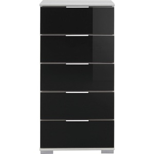 Wimex, home24 Schubladenkommode Lingga II, Livetastic Kommode 49/102/41 cm , Easy Plus C -Pv- , Schwarz , Metall , 5 Schubladen , 49x102x41 cm , Dekorfolie,Nachbildung , Beimöbel erhältlich , 001787046059