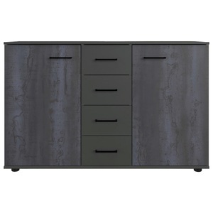 Wimex, Wimex Kombikommode »Kopenhagen«, in 2 Breiten, MID.YOU Kommode 130/83/41 cm , Kopenhagen , Graphitfarben, Dunkelgrau , Holzwerkstoff , 2 Fächer , 130x83x41 cm , Dekorfolie,Dekorfolie,Nachbildung,Nachbildung , 001787056804