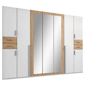 MID.YOU, MID.YOU Kleiderschrank in weiss, eiche artisan , Vegas , Kunststoff , 7 Fächer , 313x208x58 cm , Dekorfolie,Dekorfolie,Nachbildung,Nachbildung , In verschiedenen Grössen erhältlich, in verschiedenen Holzdekoren erhältlich , 001787072515, MID.YOU Drehtürenschrank in weiss, eiche artisan , Vegas , Holzwerkstoff , 7 Fächer , 4 Schubladen , 313x208x58 cm , Dekorfolie,Dekorfolie,Nachbildung,Nachbildung , In verschiedenen Grössen erhältlich, in verschiedenen Holzdekoren erhältlich , 0