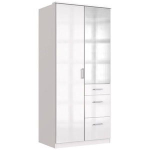 Wimex, Wimex Kleiderschrank »Clack«, MID.YOU Kleiderschrank in weiss, weiss hochglanz , Clack , Holzwerkstoff , 2 Fächer , 3 Schubladen , 91x199x58 cm , Hochglanz, Dekorfolie,Dekorfolie,Nachbildung,Nachbildung , In verschiedenen Grössen erhältlich , 001787073306
