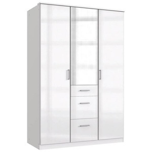 Wimex, Wimex Kleiderschrank »Clack«, MID.YOU Kleiderschrank in weiss, weiss hochglanz , Clack , Holzwerkstoff , 4 Fächer , 3 Schubladen , 135x199x58 cm , Hochglanz, Dekorfolie,Hochglanz, Dekorfolie,Nachbildung,Nachbildung , In verschiedenen Grössen erhältlich , 001787073307
