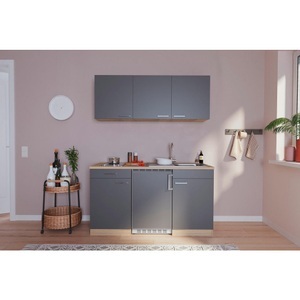 Respekta, Respekta Miniküche 150 cm , Economy 150 , Grau, Eichefarben , Holzwerkstoff , 150 cm , Dekorfolie,Nachbildung , 001899001011, Respekta Miniküche 150 cm in grau, eichefarben , Economy 150 , Holzwerkstoff , 1,1 Schubladen , 150 cm , Dekorfolie,Nachbildung , 001899001011