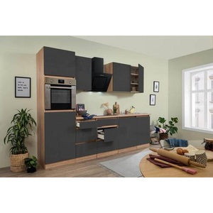 Respekta, Respekta Küchenblock 280 cm , Premium Glrp280Hesg , Eichefarben , Holzwerkstoff , 5 Schubladen , 280 cm , Dekorfolie,Nachbildung , Frontauswahl, links aufbaubar, rechts aufbaubar , 001899003604, Respekta KÜCHENBLOCK 280 cm in Eichefarben , Premium Glrp280Hesg , Holzwerkstoff , 5 Schubladen , 280 cm , Dekorfolie,Nachbildung , Frontauswahl, links aufbaubar, rechts aufbaubar , 001899003604