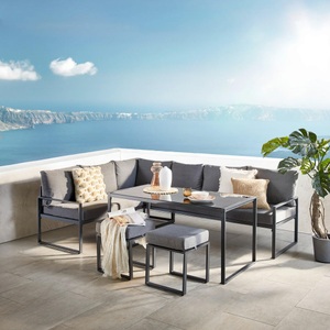 Modern Living, Loungegarnitur in Anthrazit, Loungegarnitur-Set Mexiko Anthrazit
