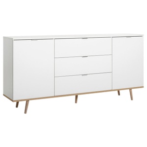 CONFORAMA, Sideboard GOTEBORG Spanplatte, MID.YOU Sideboard 180/87/40 cm , Göteborg 51 , Weiss, Sonoma Eiche , Holzwerkstoff , Eiche , massiv , 2 Fächer , 3 Schubladen , 180x87x40 cm , matt, Dekorfolie,Nachbildung,Echtholz , 002478011801