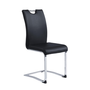 Carryhome, Carryhome Schwingstuhl in metall, textil schwarz, chromfarben , Graz -Top- , 42x102x55 cm , verchromt,verchromt,Lederlook , 002540011102, Carryhome Schwingstuhl in lederlook , Graz , Schwarz, Chromfarben , Metall, Textil , 42x97x55 cm , verchromt,verchromt,Lederlook , 002540011102